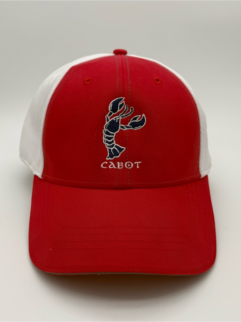 Cabot Cape Breton Golf Ahead Red White Lobster Logo Hat